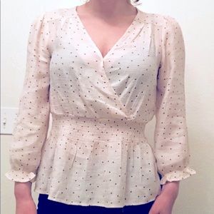 Sheer blouse with elastic waist